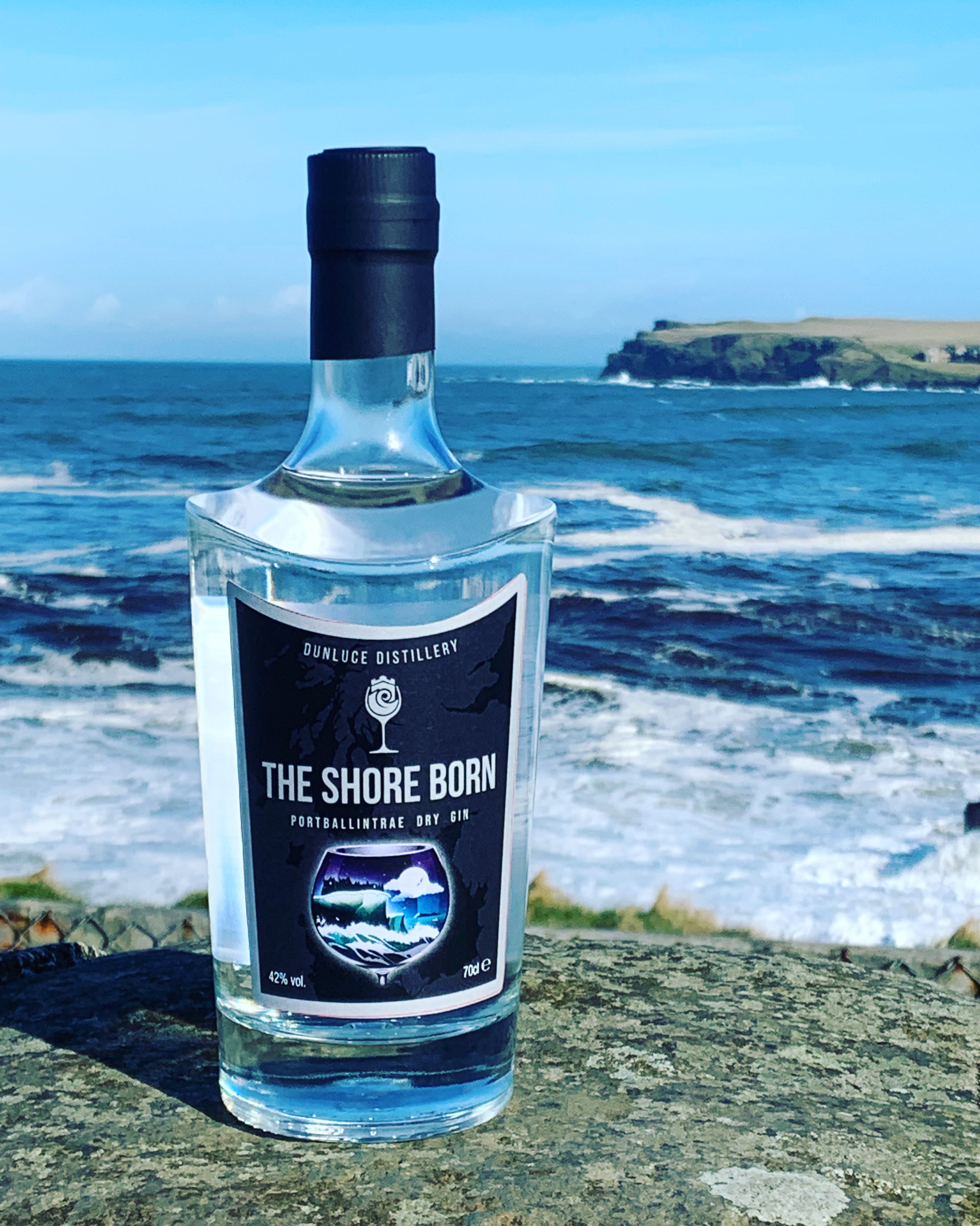 The Shore Born Portballintrae Gin with Runkerry House and Bushfoot Strand